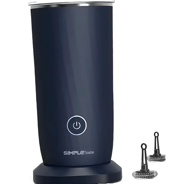 Dark blue 4‑in‑1 frother with removable jug on kitchen counter